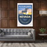 Nevada All For Our Country State of America Emblem Canvas Wall Artwork Mural Print - Image 6