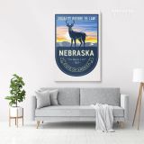 Nebraska Equality Before The Law State of America Emblem Canvas Wall Artwork Mural Print