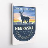 Nebraska Equality Before The Law State of America Emblem Canvas Wall Artwork Mural Print - Image 4