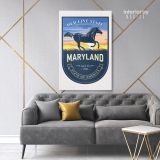 Maryland Old Line State of America Emblem Canvas Wall Artwork Mural Print - Image 7