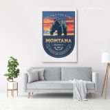 Montana Big Sky Country State of America Emblem Canvas Wall Artwork Mural Print