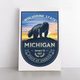 Michigan Wolverine State of America Emblem Canvas Wall Artwork Mural Print - Image 2