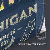 Michigan Wolverine State of America Emblem Canvas Wall Artwork Mural Print - Image 8
