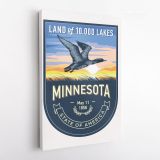Minnesota Land of 10000 Lakes State of America Emblem Canvas Wall Artwork Mural Print - Image 4