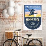 Minnesota Land of 10000 Lakes State of America Emblem Canvas Wall Artwork Mural Print - Image 5