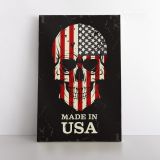 Skull color of the flag United States Of America Flag Canvas Wall Artwork Mural Print - Image 2