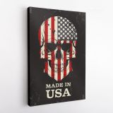Skull color of the flag United States Of America Flag Canvas Wall Artwork Mural Print - Image 4