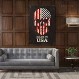 Skull color of the flag United States Of America Flag Canvas Wall Artwork Mural Print - Image 6