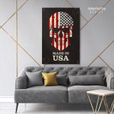 Skull color of the flag United States Of America Flag Canvas Wall Artwork Mural Print - Image 7