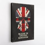 Skull color of the flag United Kingdom Flag Canvas Wall Artwork Mural Print - Image 4