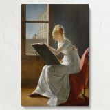Charlotte du Val d'Ognes - Sketchpad Portrait in White Dress canvas wall art - Image 7