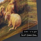 Child Resting in a Meadow - canvas surface and wrapped edge detail