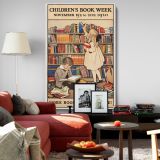 Children's Book Week 1920 - Kids Picking Books Illustration By Jessie Willcox Smith canvas wall art