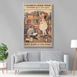 Children's Book Week 1920 - Kids Picking Books Illustration By Jessie Willcox Smith canvas wall art - Image 5