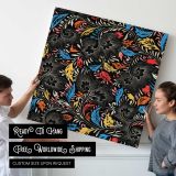 Chinese vintage seamless pattern flower background, decorative oriental art — room mockup view 4
