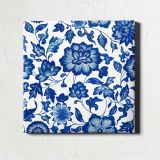 Chinoiserie blue seamless pattern flower background, ethnic Asian flower graphic — room mockup view 1