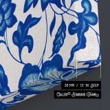 Chinoiserie blue seamless pattern flower background, ethnic Asian flower graphic — room mockup view 5