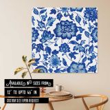 Chinoiserie blue seamless pattern flower background, ethnic Asian flower graphic — room mockup view 6
