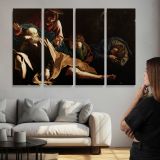 Christ in the Garden by Caravaggio - multi-panel canvas displayed above a sofa