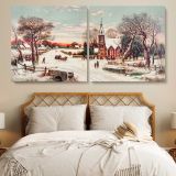 Christmas Eve by Hoover & Son — single-panel canvas in a bedroom