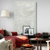 Christmas Moon and Snowy Branches - Vintage Holiday Art By L. Prang & Co. canvas wall art