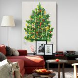 Christmas Tree Greeting 1921 - Toys, Candles, and Ornaments Scene canvas wall art