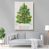 Christmas Tree Greeting 1921 - Toys, Candles, and Ornaments Scene canvas wall art - Image 5