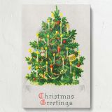 Christmas Tree Greeting 1921 - Toys, Candles, and Ornaments Scene canvas wall art - Image 7