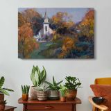 Church-bells by Daniel Gerhartz - single-panel canvas displayed above a console table