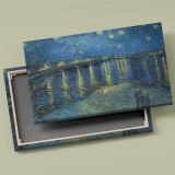 Starry Night Over the Rhone canvas front and rear frame view