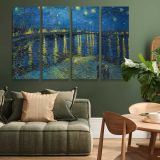 Starry Night Over the Rhone canvas wall art in room setting 4