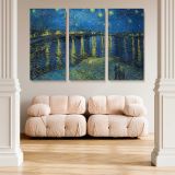 Starry Night Over the Rhone canvas wall art in room setting 5