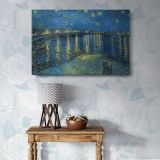 Starry Night Over the Rhone canvas wall art in room setting 7