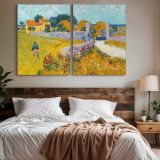 Farmhouse in Provence canvas wall art in room setting 7