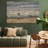 Beach at Scheveningen in Stormy Weather canvas wall art in room setting 4
