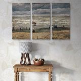 Beach at Scheveningen in Stormy Weather canvas wall art in room setting 6