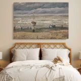 Beach at Scheveningen in Stormy Weather canvas wall art in room setting 7