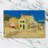 The Yellow House canvas artwork displayed on a marble background