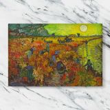 The Red Vineyard canvas artwork displayed on a marble background