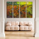 The Red Vineyard canvas wall art in room setting 5