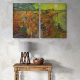 The Red Vineyard canvas wall art in room setting 7