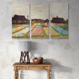 Flower Beds in Holland canvas wall art in room setting 5