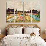 Flower Beds in Holland canvas wall art in room setting 6