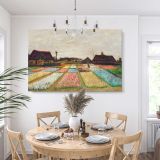 Flower Beds in Holland canvas wall art in room setting 7