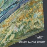Saint Remy Landscape canvas texture and wrapped edge closeup