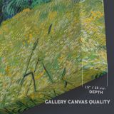 Green Wheat Field with Cypress canvas texture and wrapped edge closeup