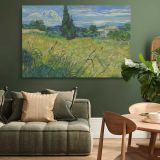 Green Wheat Field with Cypress canvas wall art in room setting 4