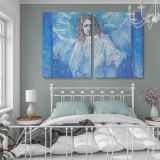 Half Figure of an Angel canvas wall art in room setting 7