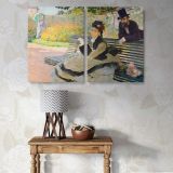 Camille Monet on a Garden Bench canvas wall art in room setting 4