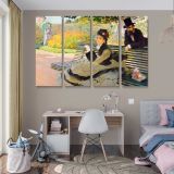 Camille Monet on a Garden Bench canvas wall art in room setting 5